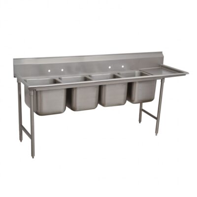 Advance Tabco 93-84-80-36R 129″ (4) Four Compartment Sink