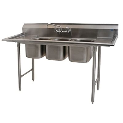 Eagle Group 310-10-3-18-X 72″ (3) Three Compartment Sink