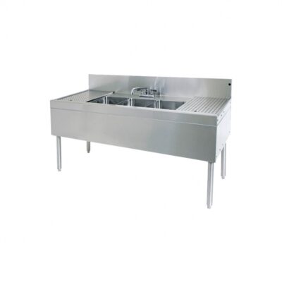 Glastender TSA-66L-S 66″ 3-Compartment Underbar Sink w/ 1 Right Drainboard, Splash-Mount Faucet