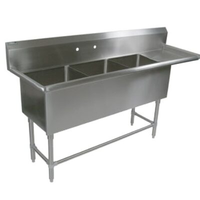 John Boos 3PB16204-1D24R 76″ (3) Three Compartment Sink