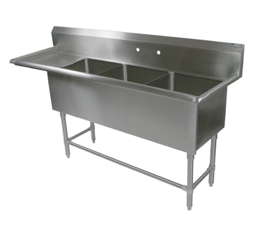 John Boos 43PB184-1D18L 76″ (3) Three Compartment Sink