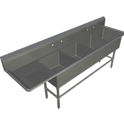 John Boos 44PB20-1D24L 108″ (4) Four Compartment Sink