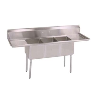 John Boos E3S8-1620-14T18 84″ (3) Three Compartment Sink