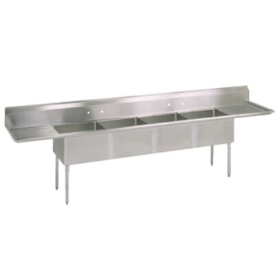 John Boos E4S8-1620-14T18-X 100″ (4) Four Compartment Sink