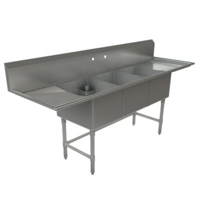 Tarrison TA-CDS318LR16-KIT 90″ (3) Three Compartment Sink